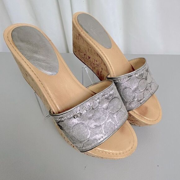 Women's Coach Gray Slide Sandals Joanne size 10B - Picture 1 of 9